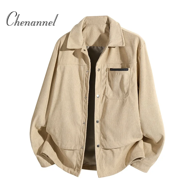 

Long sleeved shirt men's autumn striped loose men's shirt jacket Japanese style ins trendy casual wear