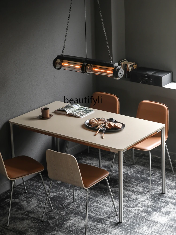 Nordic Singapore Rectangular Metal Western-Style Dining Table Island Table/Modern Small Apartment