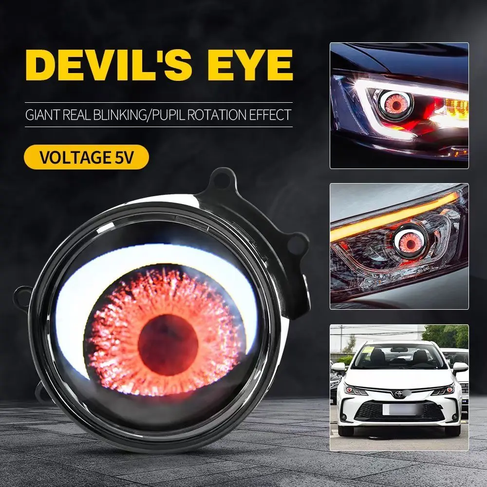 

2pcs 3 Inch Car 7th Demon Devil Eyes Lenses For 12V Car WIFI Control Eyes Retrofit Kits Fitting Car Light Accessories DIY New