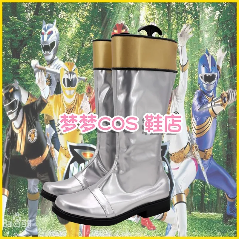 Hyakujuu sentai gaoranger prata cosplay sapatos botas super anime sentai halloween carnaval botas feitas sob encomenda