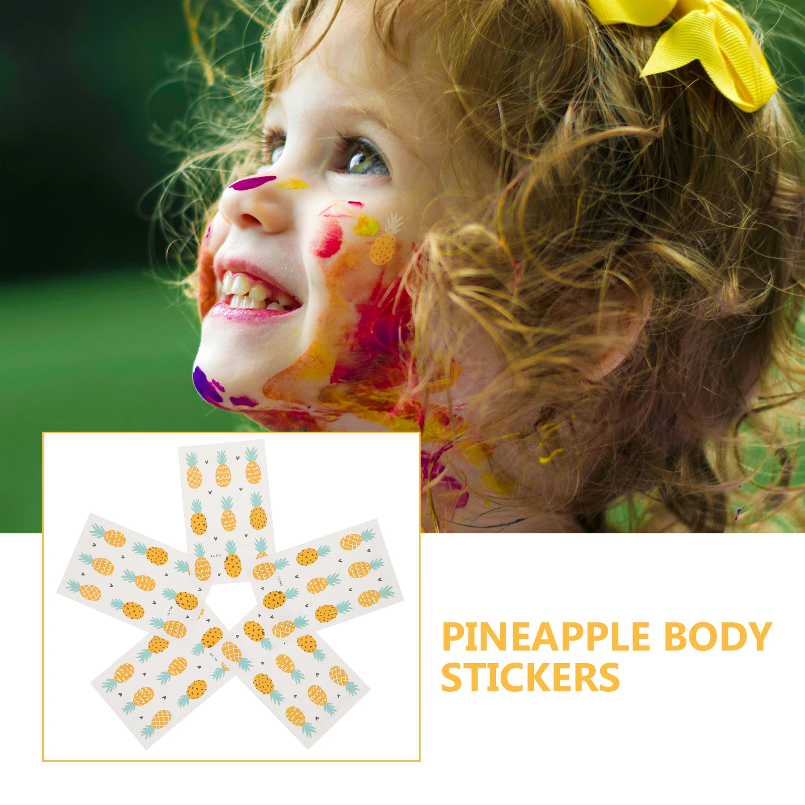 

10PCS Waterproof Tattoo Stickers Cute Pineapple Body Art Kids Fruit Cartoon Decorative Long Lasting Easy to Apply Remove
