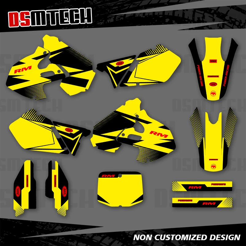 

DSMTECH For SUZUKI RM125 RM250 RM 125 RM 250 1999 2000 Graphics Decals Stickers Motorcycle Background Custom Number Name 001