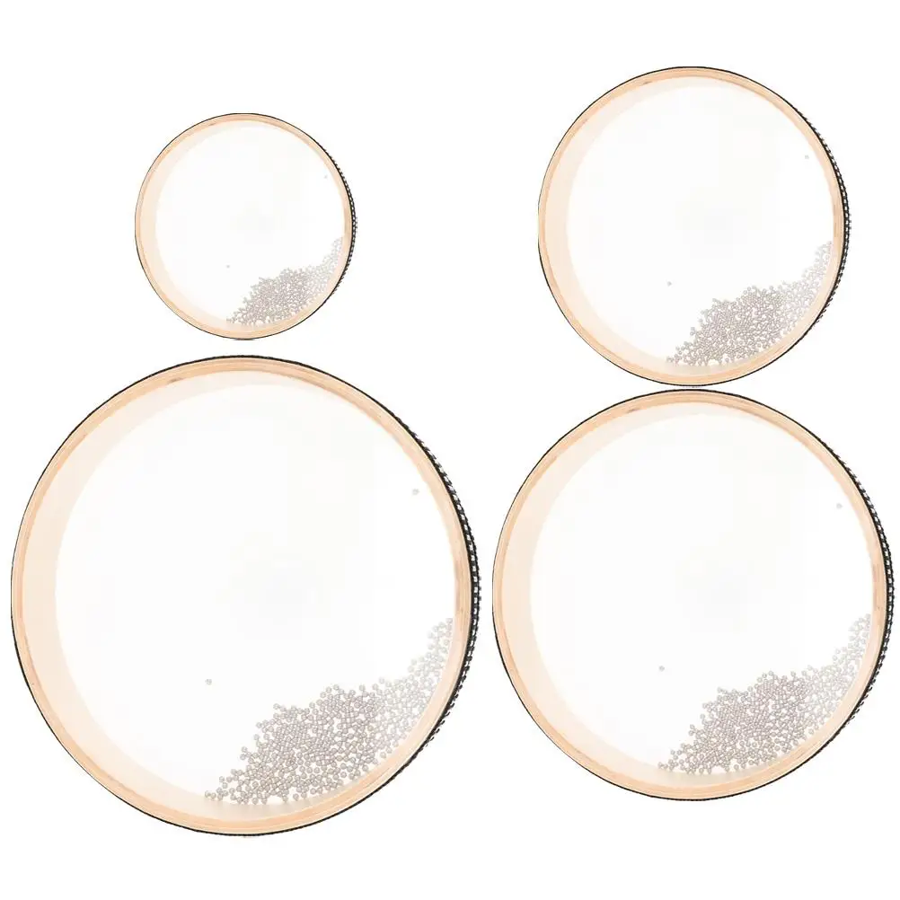 4 Pcs Surf Drum Children Musical Instruments Beads Toy Ocean Sound Wood Percussion Small