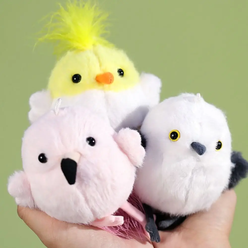 Plush Keychain Plush Bird Doll Shaking Sound Ornaments Shaking Bird Sound Toy Parrot Stuffed Animal Chirp Bird Plush Toy