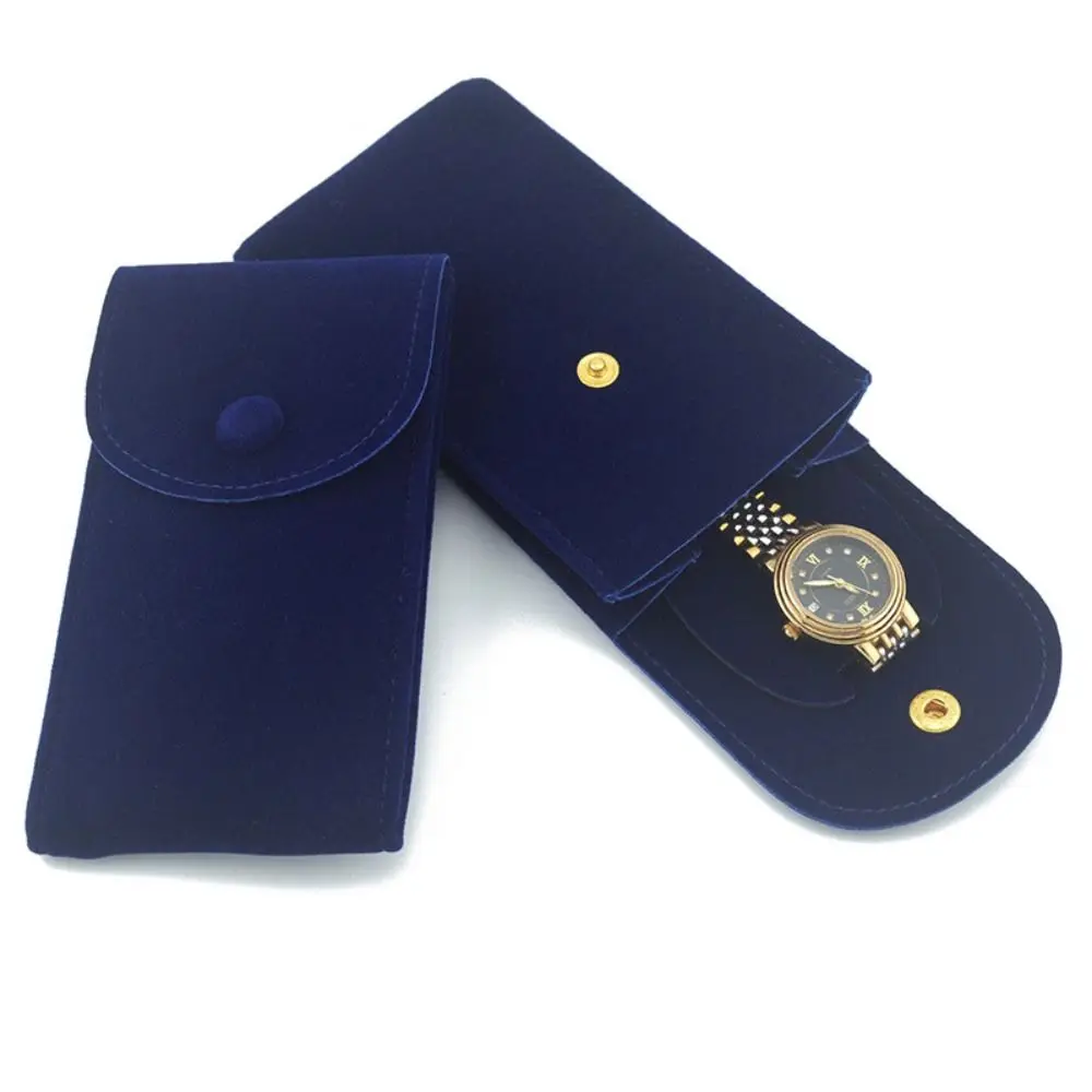 High Quality Flannelette Watches Pouch Snap Portable Storage Bag Dust Protect Watch Boxes Case Women