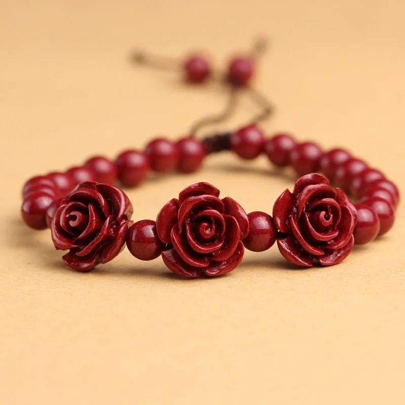 

Natural Cinnabar Bracelet Women's Purple Gold Sand Bracelet Rose Transfer Bracelet Jewelry
