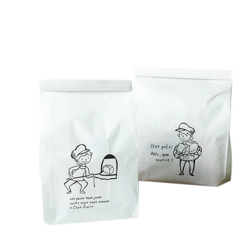 

Bakery Paaging Hand-Painted Toast Bags with Wire Sed Pound Cake Pastry Paper Bags Self-Sealing Baking Supplies