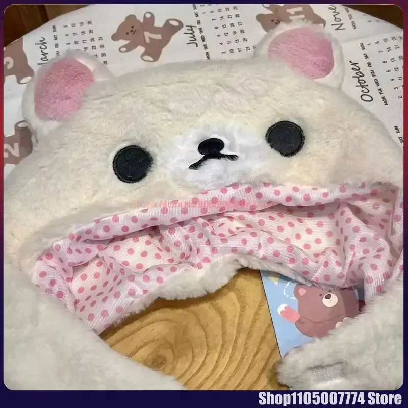 Kawaii Rilakkuma Korilakkuma الدب Ushanka قبعة قبعة الشتاء لطيف للنساء الفتيات الفتيان الاطفال الكرتون أنيمي قبعة Gorras الهدايا #1