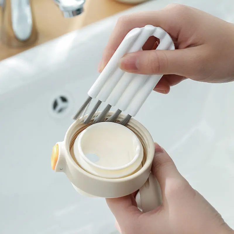 5Pcs Creative Multi-functional Bendable Cup Lid Groove Mini Cleaning Brush Keyboard Fan Frame Stove Ring Sink Filter Gap Cleaner