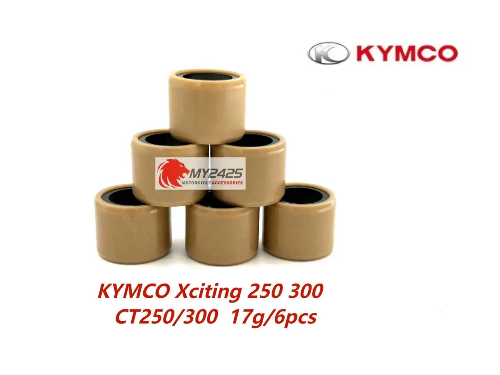 Original KYMCO Xciting 250/300 CT350/300 ABS Motorcycle Counterweight Roller Drive Beads Puli Beads 6 Pcs 17g  Clutch Beads