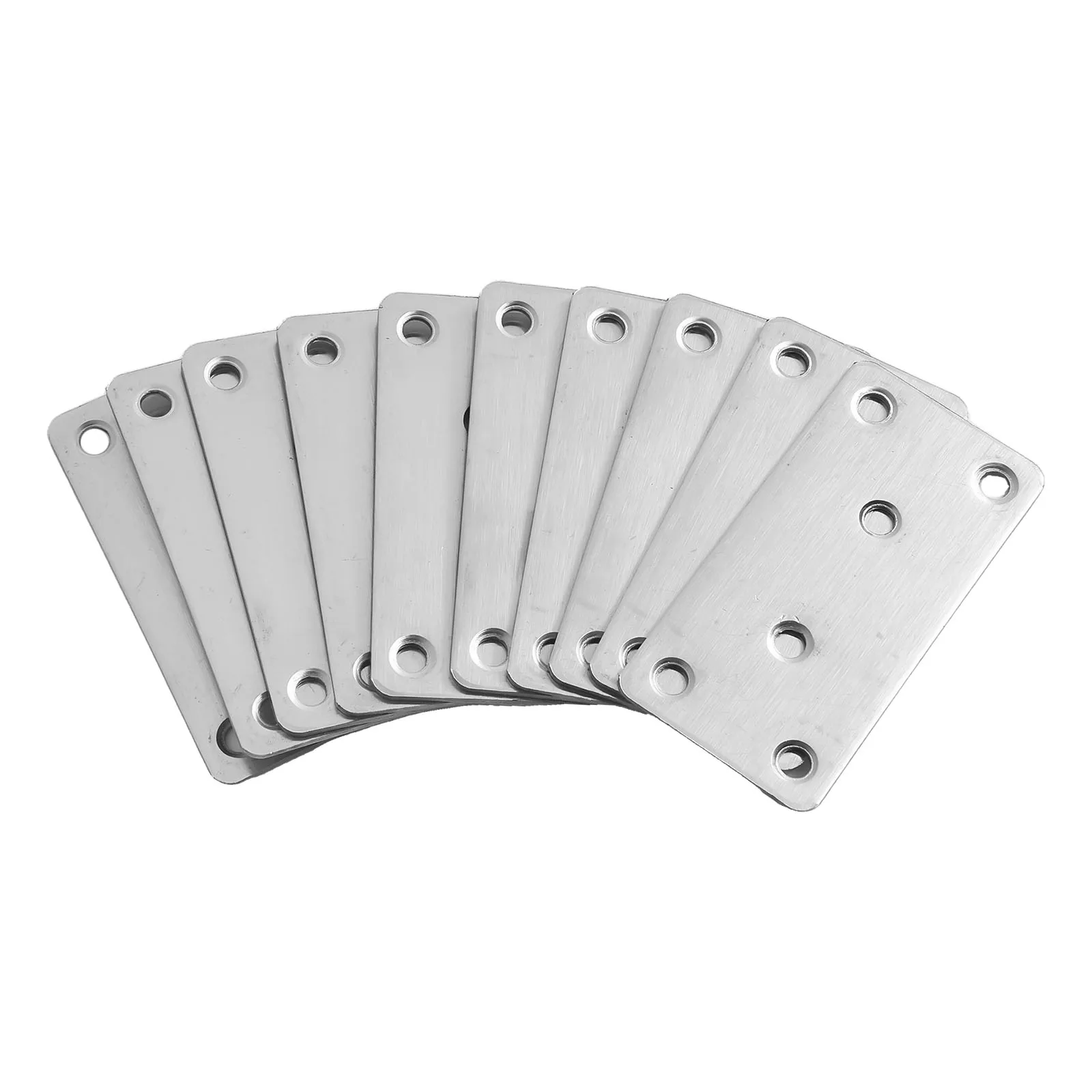 Diverse Applications Metal Bracket Set of Ten Pieces Made from Reliable Stainless Steel and Fitted with Six Holes Each