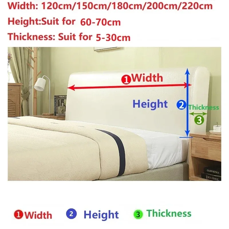 1 PC splash proof Headboard Cover knitted elastic jacquard Bedside Cover for bed in bedroom easy to use and clean