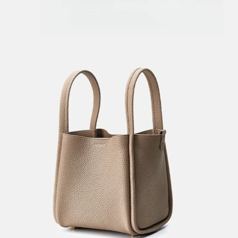 

Популярная корзина для еды через границу, воловья кожа среднего размера, сумка большой вместимости, сумка-ведро, сумка через плечо