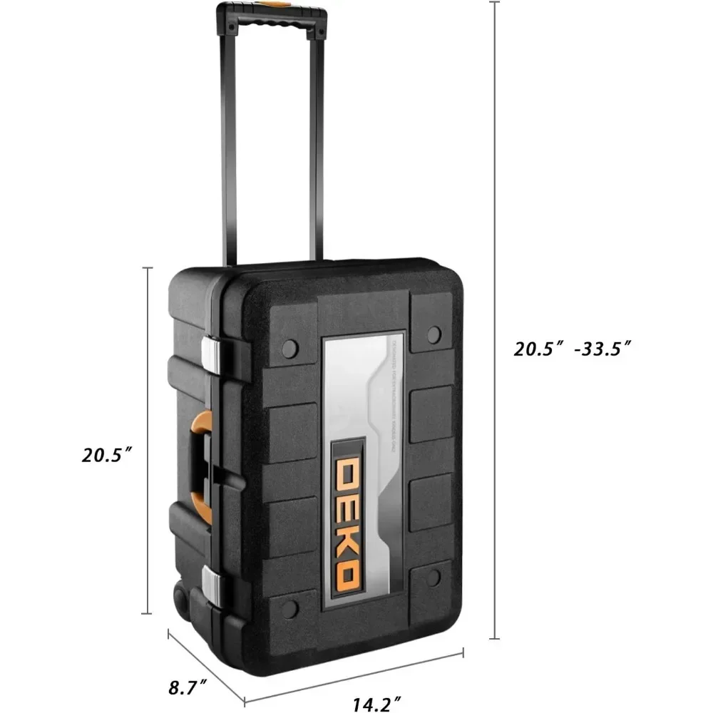 Imagem -05 - Dekopro Kit de Ferramentas de 258 Peças com Caixa de Ferramentas de Rolamento Chave de Soquete Conjunto de Ferramentas Manuais Case Mecânico Carrinho Portátil