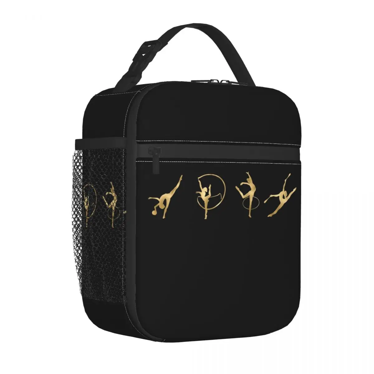 Rhythmic Gymnastics Gold LIne Insulated Lunch Bag for Women Resuable Thermal Cooler Lunch Box Beach Camping Travel