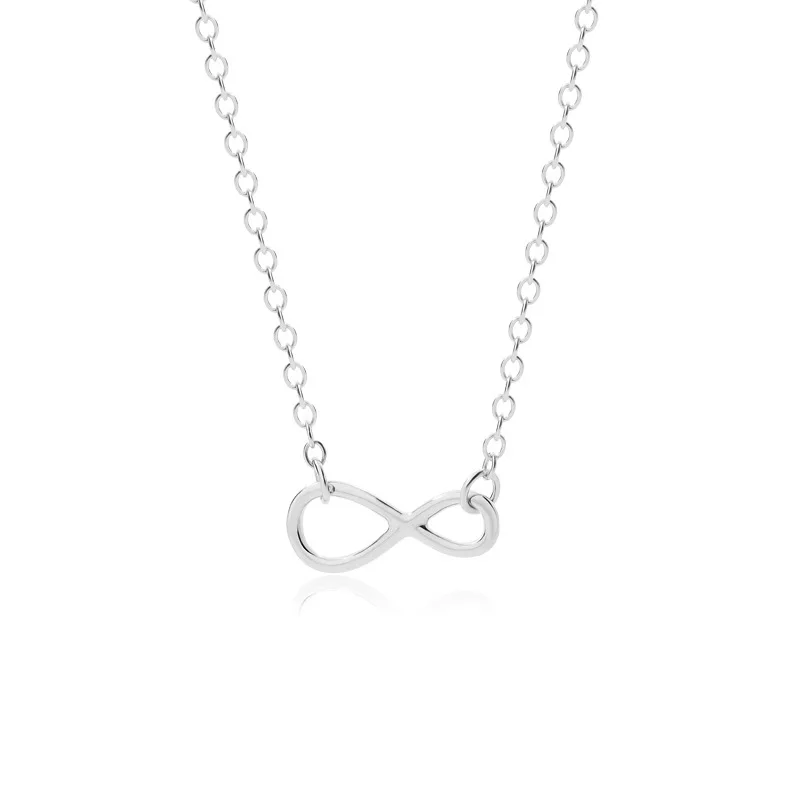 Simple Solid 925 sterling silver perpetual knot eternal Love Heart knot Necklace Pendant For Women Gift  Jewelry C-A2402