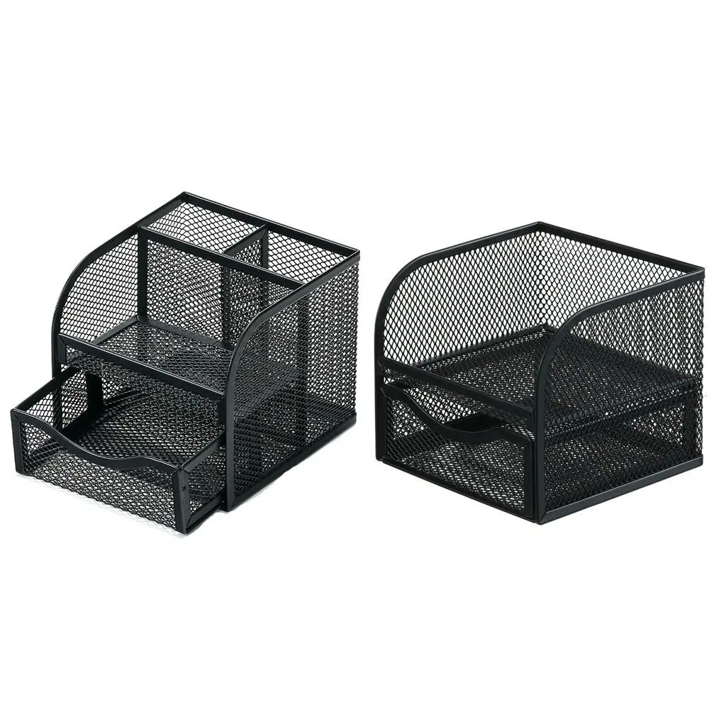 

Настольный органайзер для канцелярии в стиле выдвижного ящика, 4 секции, компактный металлический держатель для ручек, сетчатая подставка для карандашей большой вместимости