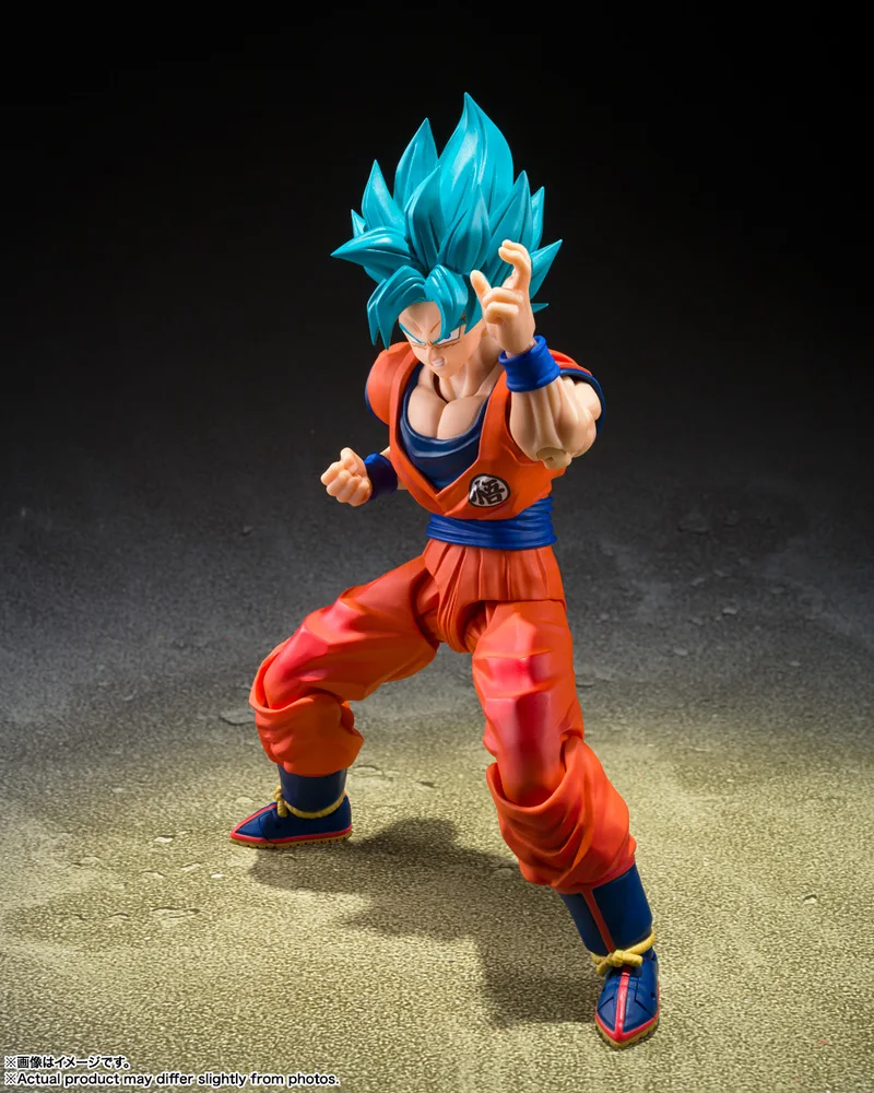 In stock BANDAI S.H.Figuarts SHF Dragon Ball Super Super Saiyan God SON GOKU-BLUE POWER TRANSCENDING LIMITS Action Figure toys view 3