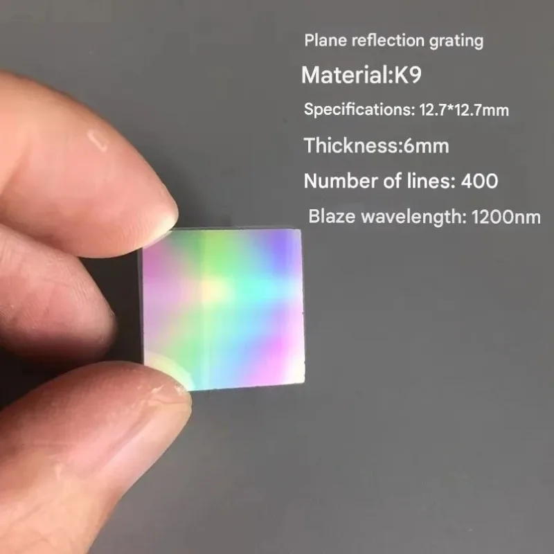 

K9 Plane reflection 400 lines 1200nm Scintillation 12.7x12.7x6mm Engraved Grating Optical Diffraction Grating