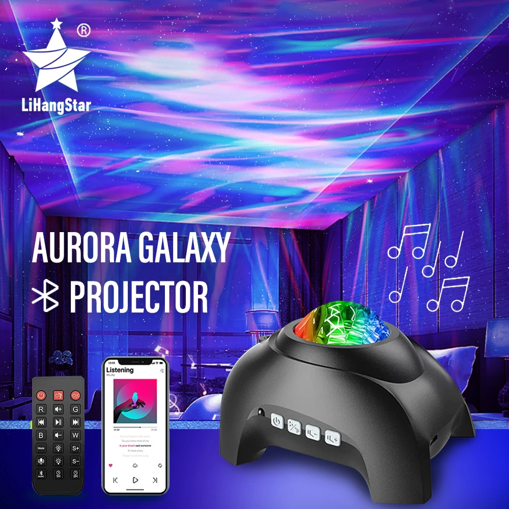 

LED Star Projector Bedroom Aurora Projection Night Light Bluetooth Speaker Game Room Home Theater Kids Gift Ceiling Decoration