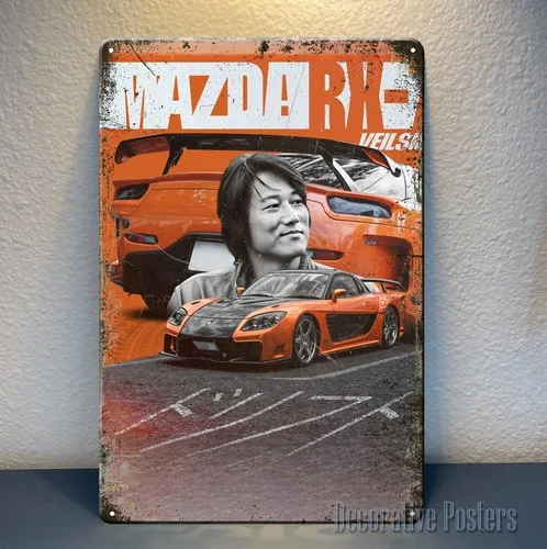 rx7 Veilside Han Fast Furious Car Metallposter – Blechschild – Größe: