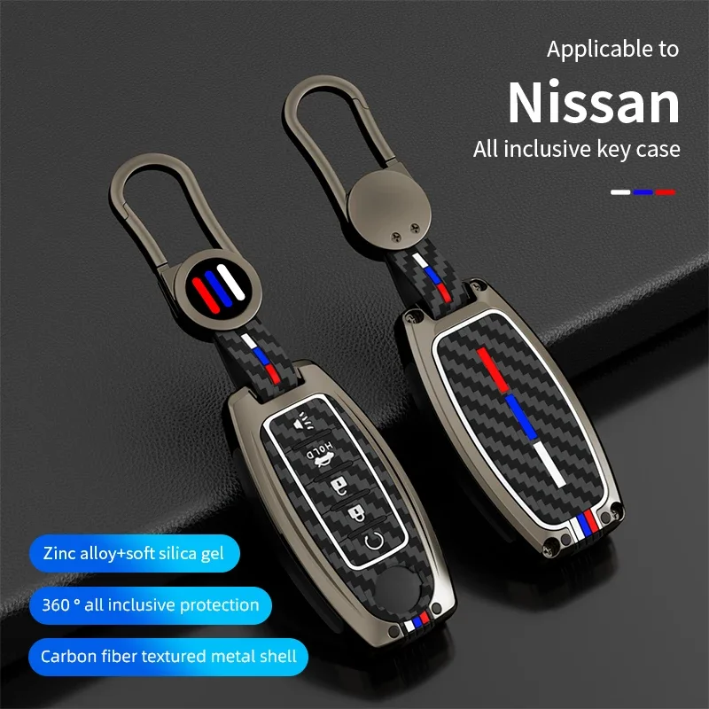 Zinc Alloy Car Key Case Fob Holder Shell Cover for Nissan Rogue X-Trail T31 T32 for Infiniti Q30 Q50 Q60 Q70 QX50 QX60 QX70 QX80 view 4