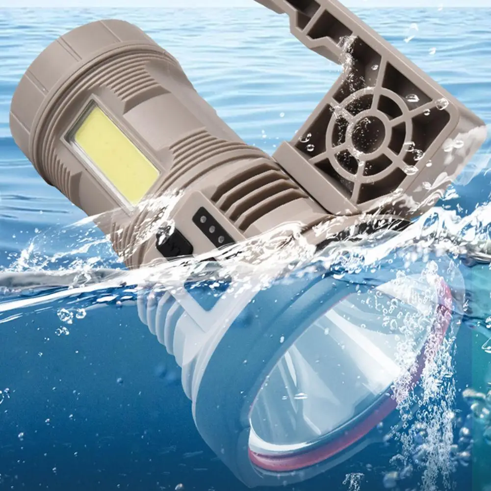 Multi-functional Flashlight Usb Rechargeable Flashlight Waterproof Rechargeable Outdoor Flashlight Detachable Handle High