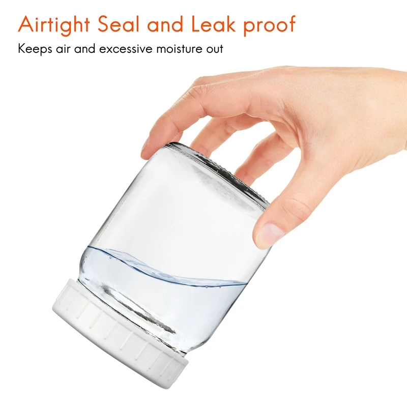 16 Pack Wide Mouth Jar Lids,Plastic Storage Caps for Canning Jars,Leak-Proof and Anti-Scratch Resistant Surface