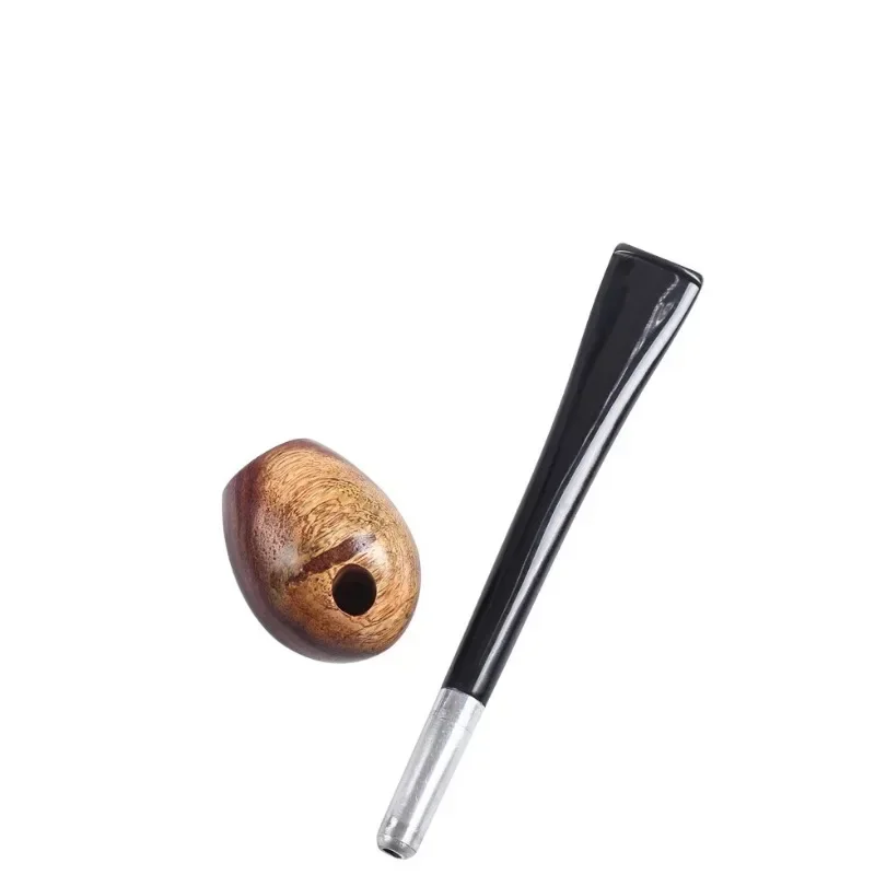 Mini straight round bottom solid wood pipe for men\'s beginner sandalwood filter pipe