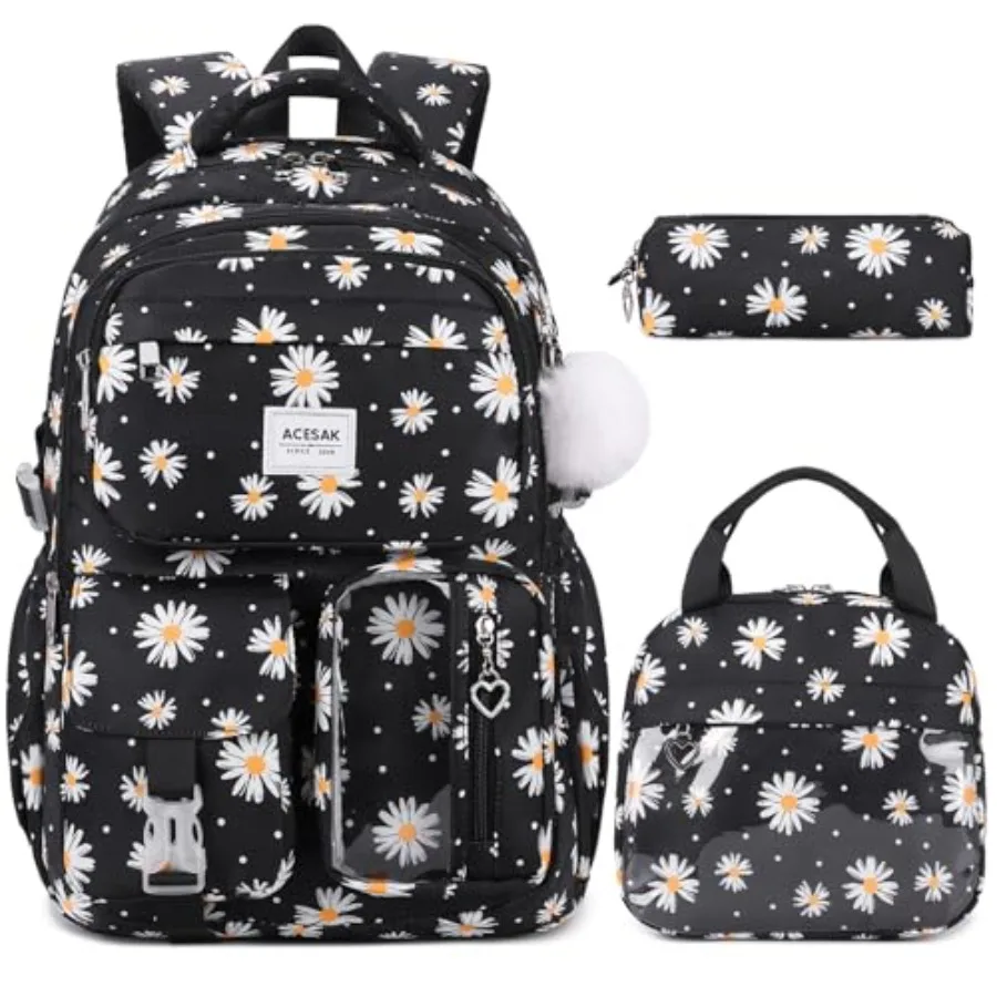 

Backpack for Girls - Girls Backpack with Lunch Bag and Pencil Pouch for Teen Laptop Backpack for Women, Elementary Middle High