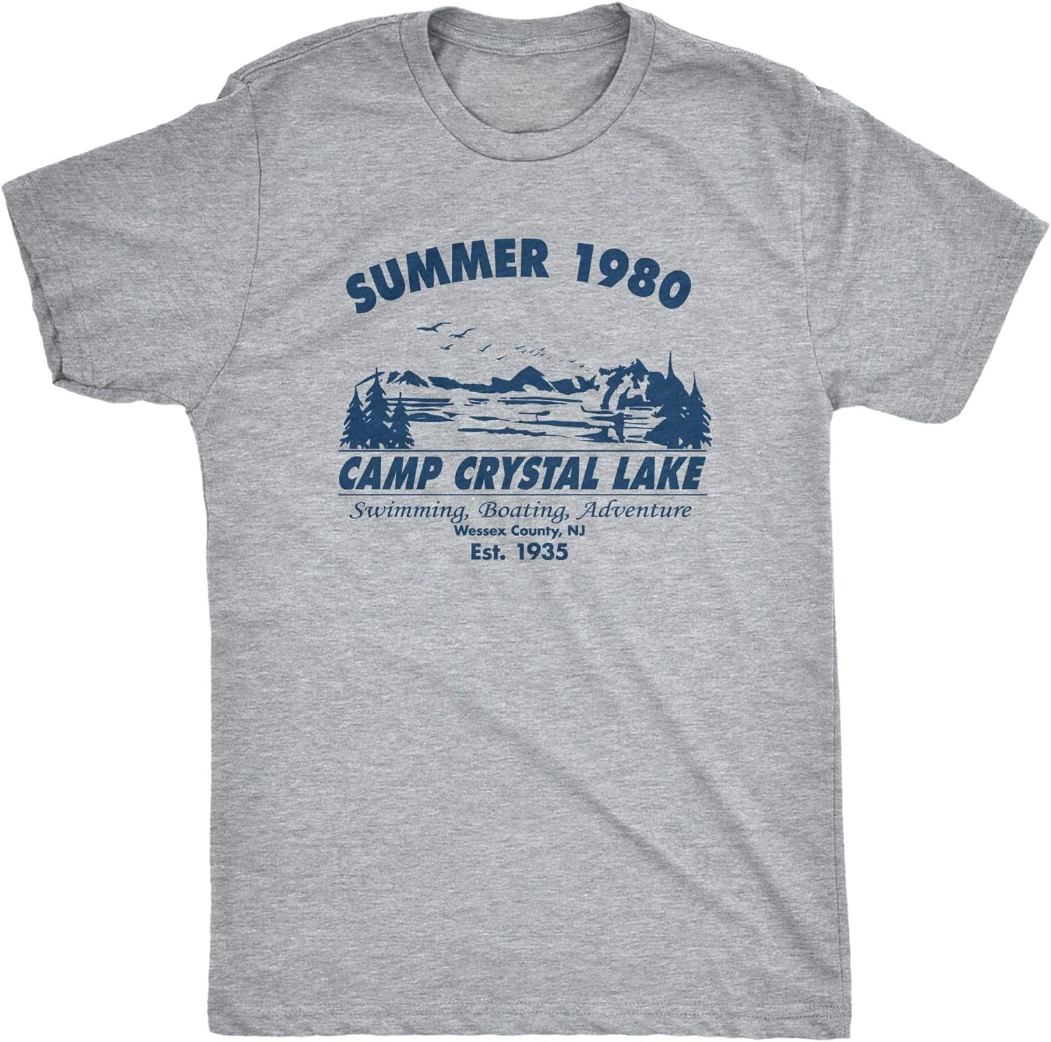 Camp Crystal Lake 1980 Spooky Halloween Graphic Novelty Funy Men\'s T Shirt Tees Outdoor Camping Group Clothing Gift Vintage Tops