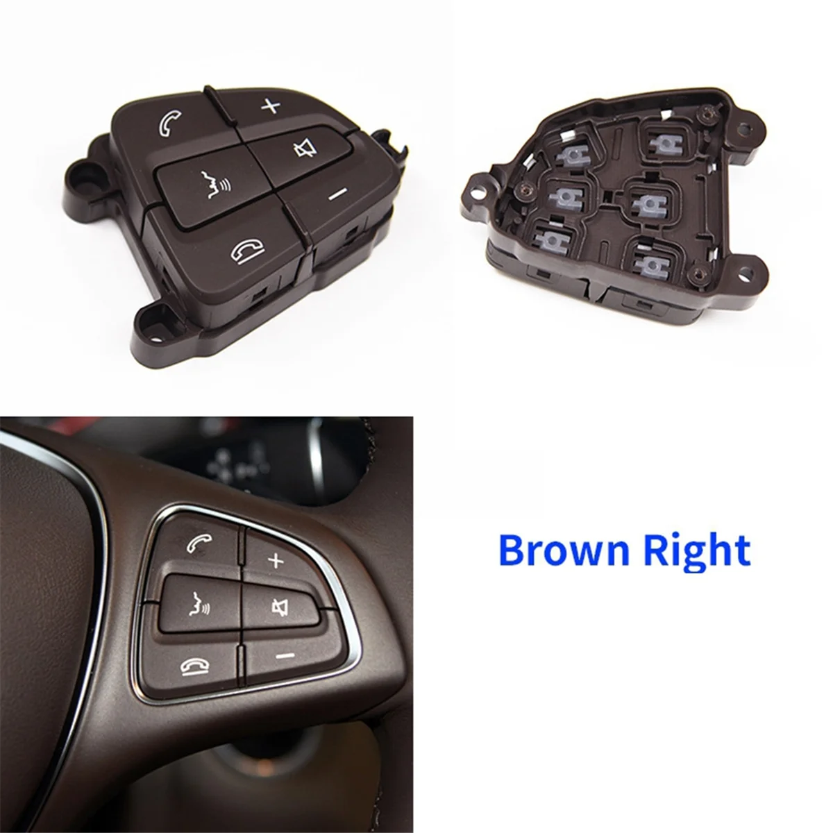 Right MultiFunction Steering Wheel Control Switch Buttons for Mercedes BENZ C GLC Class A0999050200 A0999050300 Brown