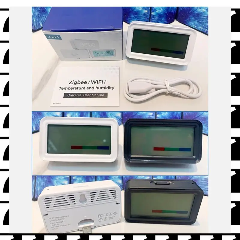 

A44U Tuya Smart Wi-Fi Датчик температуры и влажности Беспроводной термометр-гигрометр с ЖК-дисплеем Домашняя сигнализация с дистанционным управлением-B Durab