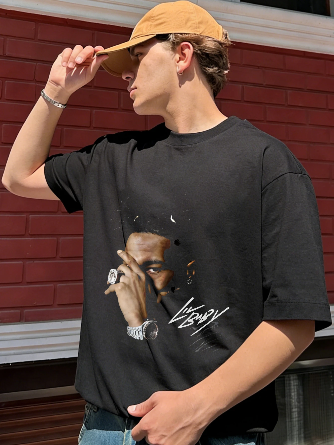 

Mens T Shirts Oversized Cotton Graphic Printed Crew Neck Short Sleeve Summer Casual Streetwear Tshirt for Men