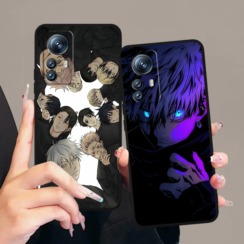 Spell Battle Anime Fashion For Xiaomi Mi Poco F5 F4 F3 X6 X5 X4 X3 M6 M5 M5S M4 M3 C65 Pro GT NFC 5G Black Funda Phone Case