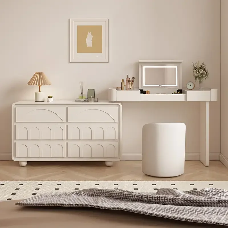 

Mirror Adjustable Dressing Table Women Light Near Bed Drawers Dressing Table Fashion Jewelry Cabinet Coiffeuse Furniture