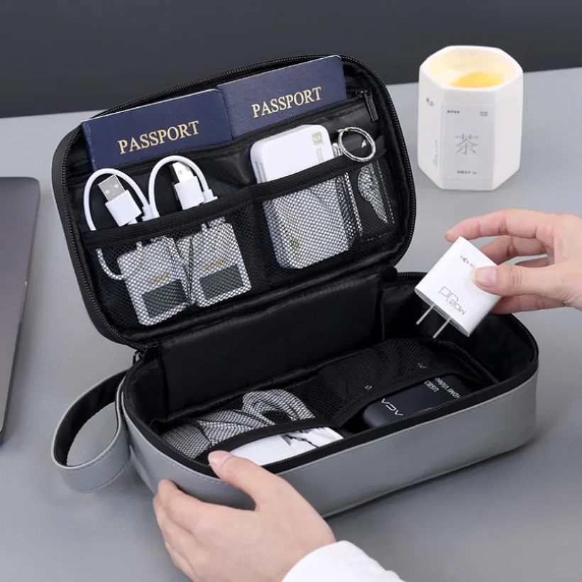 Lightweight Handheld Digital Gadget Storage Bag Multi Pocket Electronic Accessories Organizer For Travel Business Daily Carry view 3