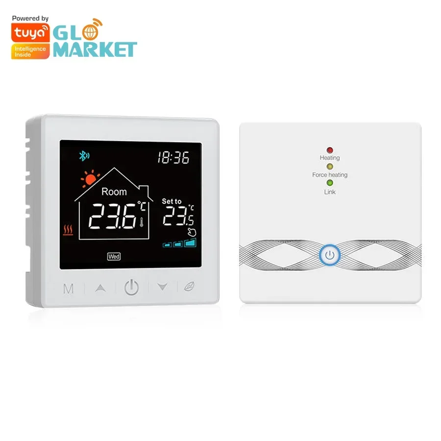 

Glomarket Wifi Gas Boiler Wall-hung Rf Touch Screen Smart Boiler Thermostat With Receiver Floor Heating Intelligent Thermostat