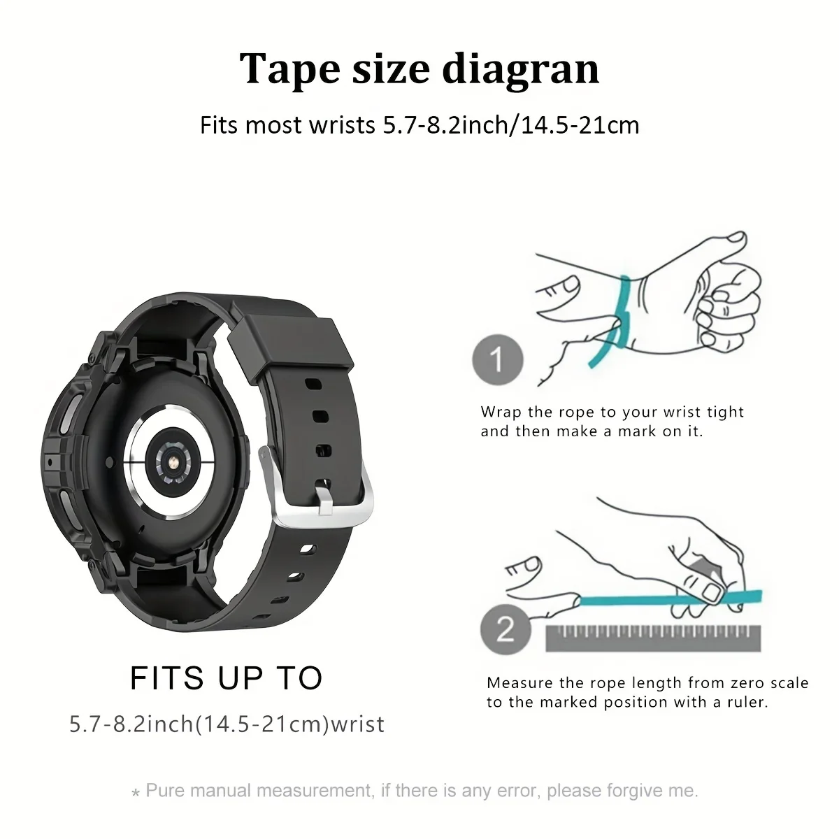 Rugged Case Band For Samsung Galaxy Watch 5 40mm 44mm, Rugged Protective Case With Strap Bands For Galaxy Watch 5 Pro [45mm]