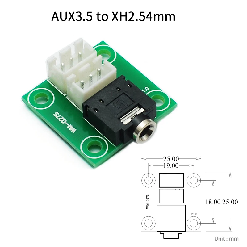 UNISIAN Audio Connection AUX 3.5mm RCA do XH2.54mm płyta Adapter sygnału do DIY wzmacniacza