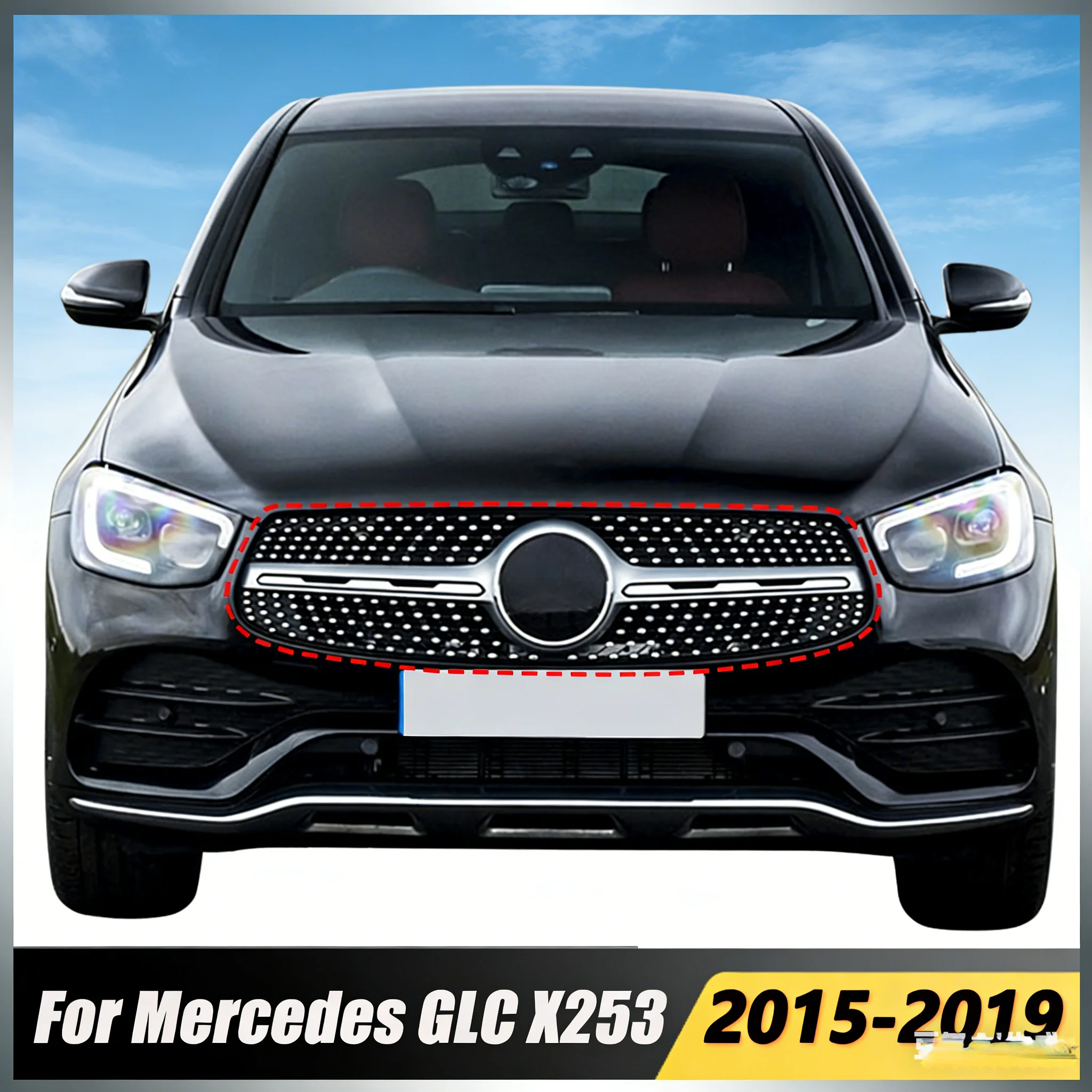 

Решетка радиатора Diamond Style для Mercedes-Benz GLC-Class X253 2015-2019 GLC250 GLC300 GLC350e GLC43, тюнинг-решетка