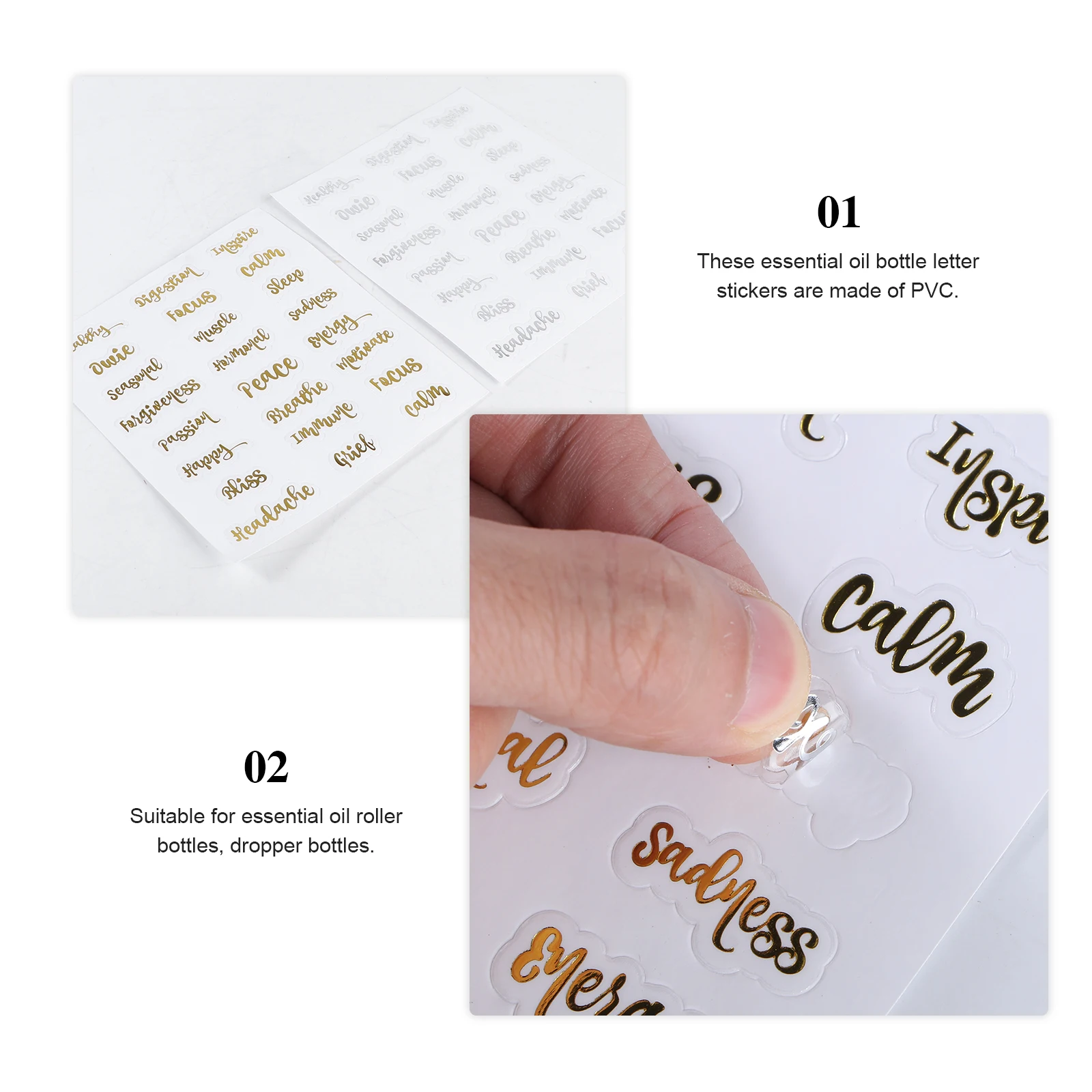 

18 Sheets Self Adhesive Stickers Essential Oil Bottles Dropper Labels Decorative Tags Aromatherapy Perfume Bottle