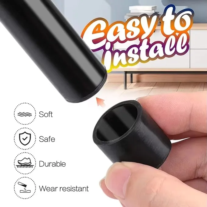 Round Rubber Chair Leg Pad 6/7.5/9/10/12-32mm Furniture Leg Table End Plug PVC Silent Anti-slip Floor Protection Cap Foot Cover - view 3