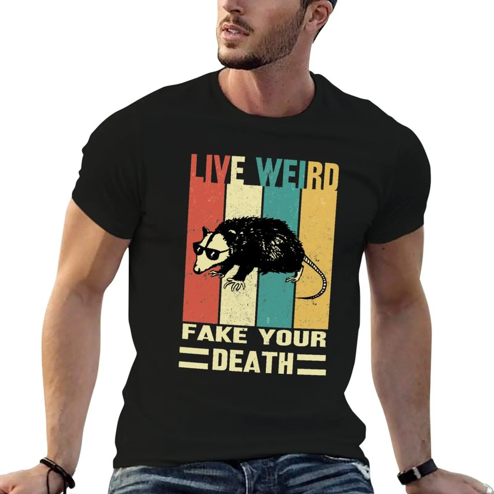 Possum: live weird fake your death funny gift Spirit Awesome possum Tee Cool Graphic T-Shirt