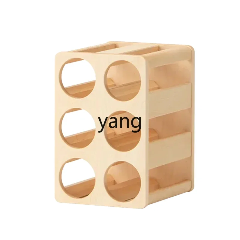 LTT high-grade solid wood wine rack ornament modern round hole lattice stackable combination display rack
