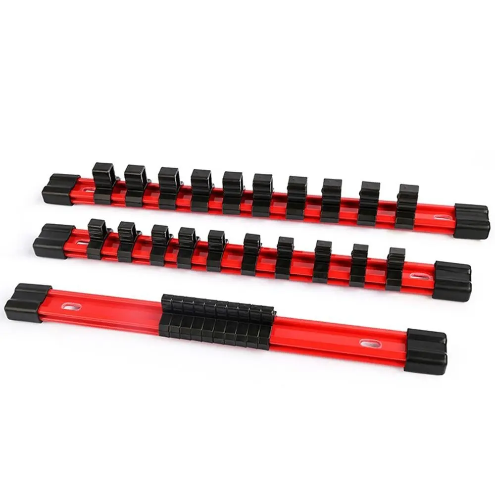 1Pcs 1/4" 3/8" 1/2" Socket Wrench Holder Traight Wrench Storage Tool box Socket Organizer Rail Bracket Wall Holder Plastic