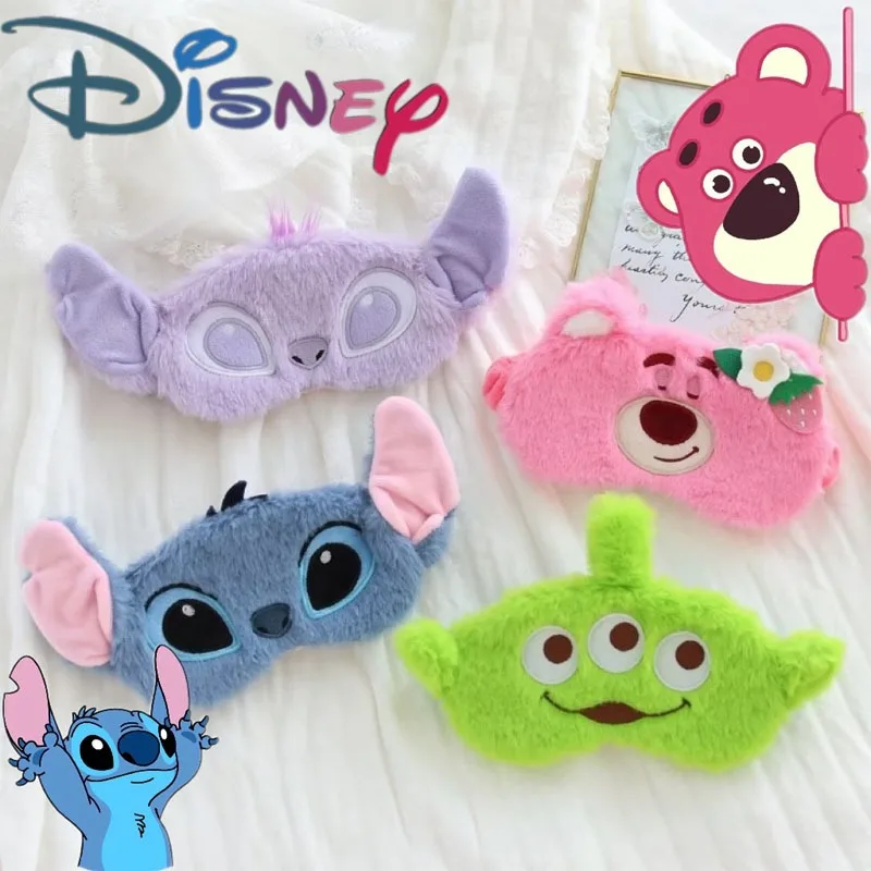 

Disney Anime Figure Stitch Plush Eye Mask Travel Blackout Soft Portable Sleeping Patch Eyeshade for Children Birthday Gifts