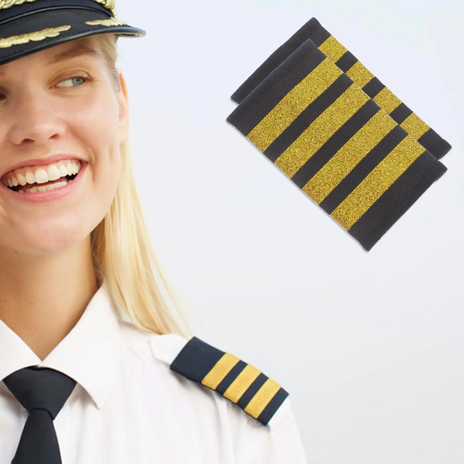 

1Pair Pilot Shoulder Epaulets Professional Aviation Badge for Uniforms Airline Pilot Captain Flight Schools Cosplay Accessories