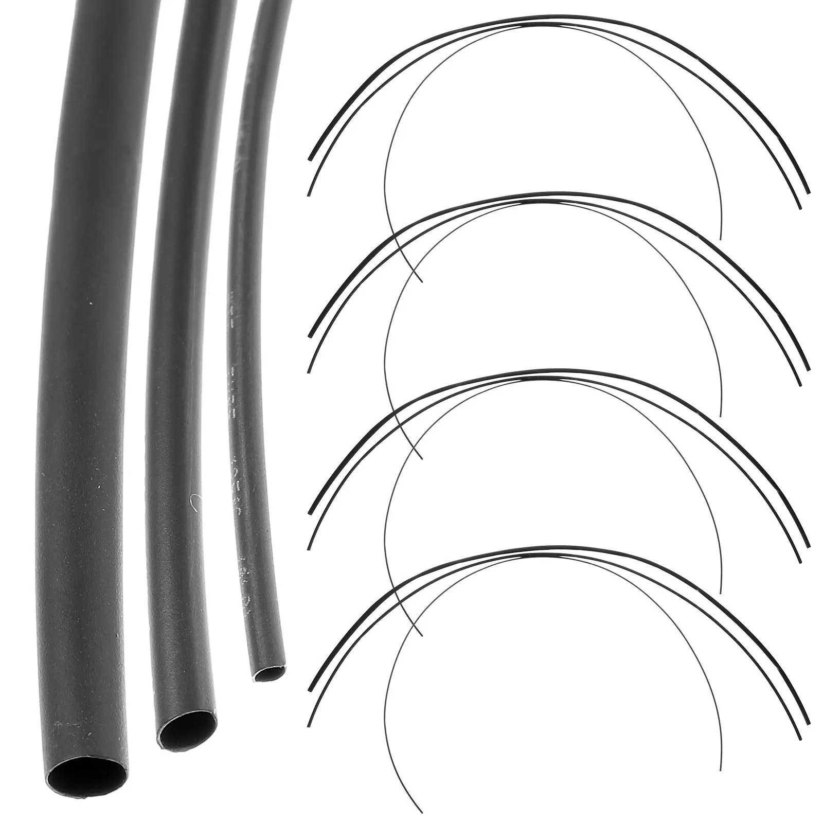 15Pcs Heat Shrink Tubing Kit Rubber Electrical Insulation Shrink Wrap for Electric Guitar Wire Protection Solder Joint Sealing
