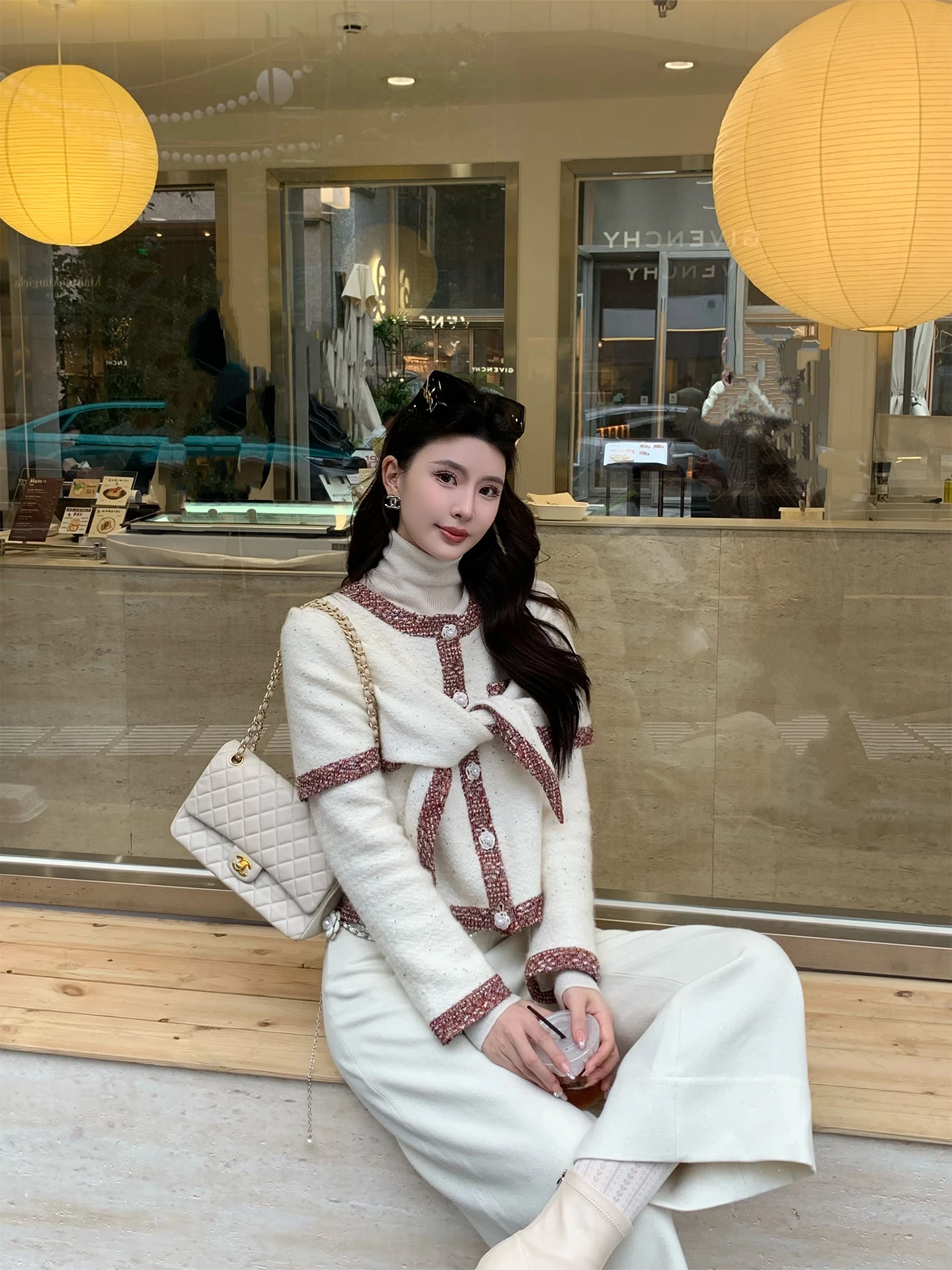 

Kun Total【Britney】Women's Knitted Jaet Autumn Winter Loose Slimming Top New Sle Ele Sle Long Sve Button Closure